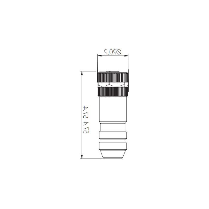 M12 5Pin, B-coded, female straight, screw connection, metal shield, 0CF041